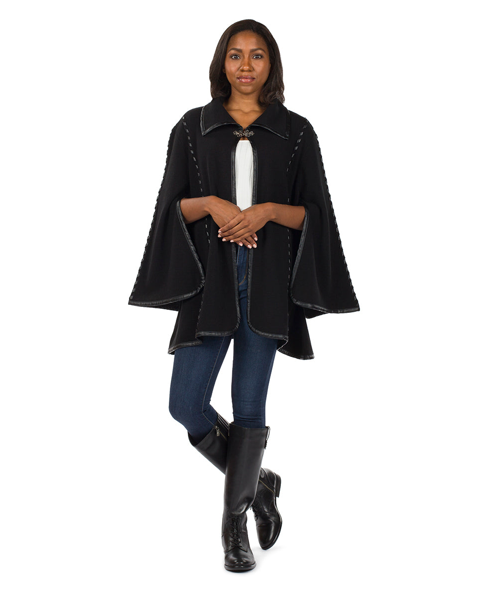 patricia nash Hand Laced Cape with Clasp Vintage