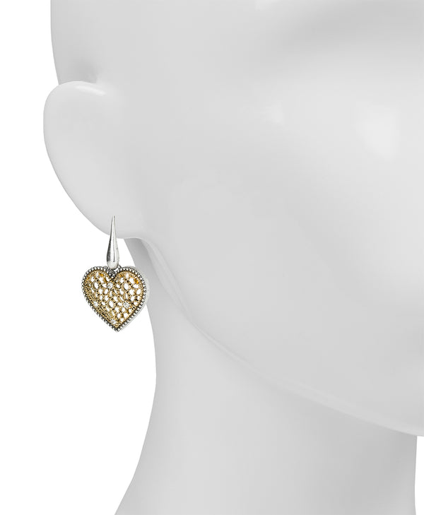 Patricia Nash Heart Drop Earrings Filigree
