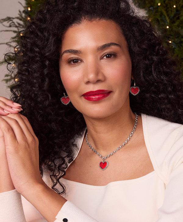 Patricia Nash Heart Drop Earrings Lovely Stone