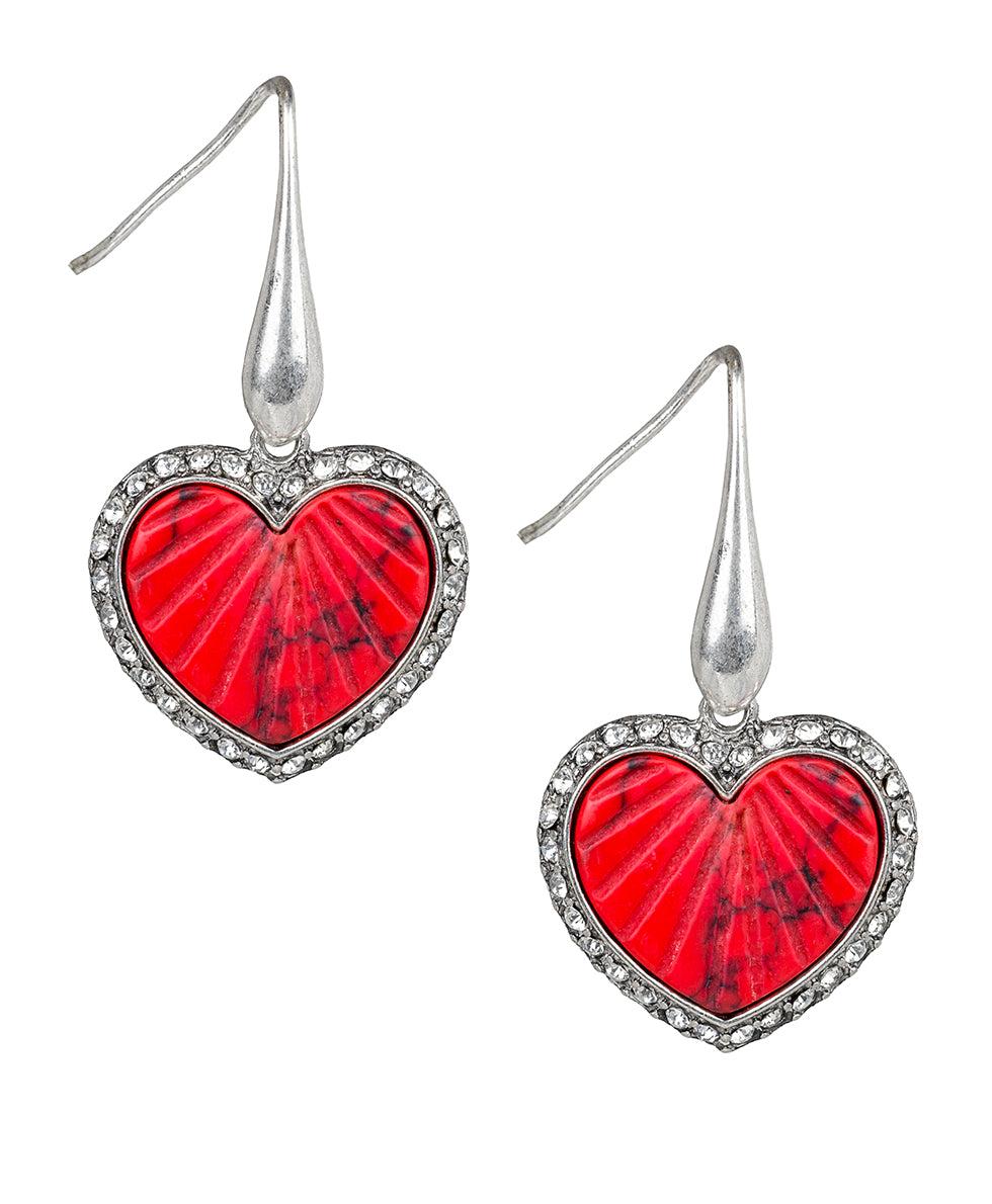 patricia nash Heart Drop Earrings Lovely Stone