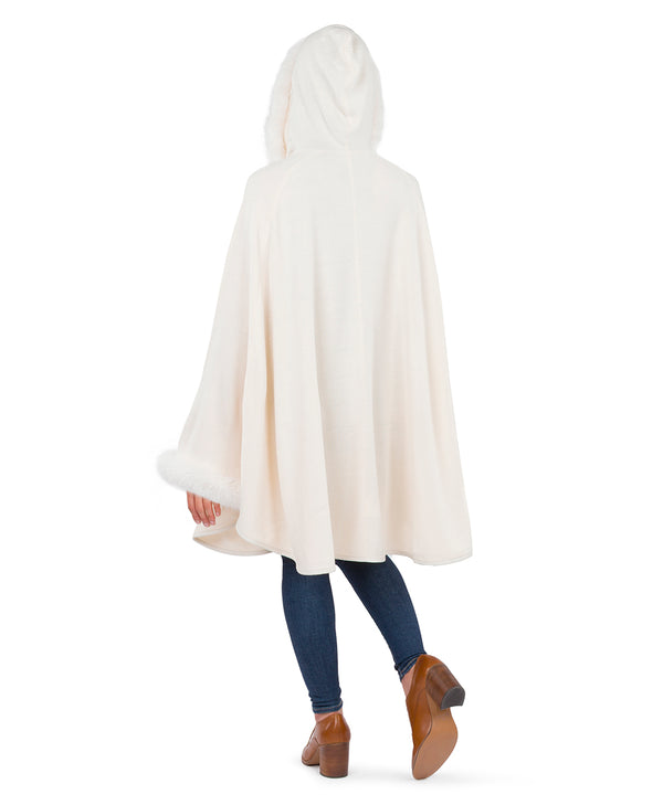 Patricia Nash Hooded Cape With Faux Fur Vintage