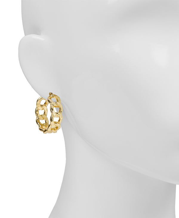 Patricia Nash Hoop Earrings Hammered Link