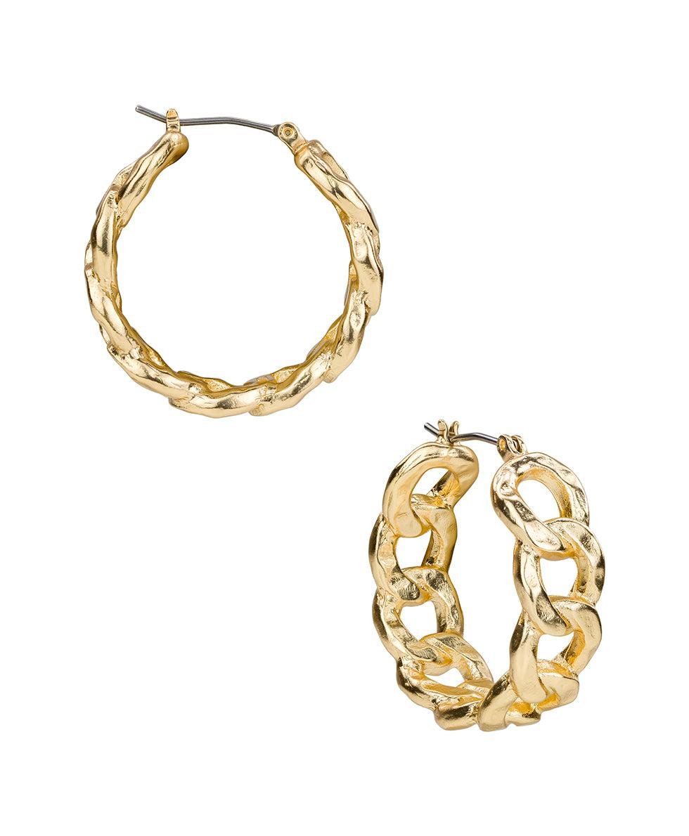 patricia nash Hoop Earrings Hammered Link