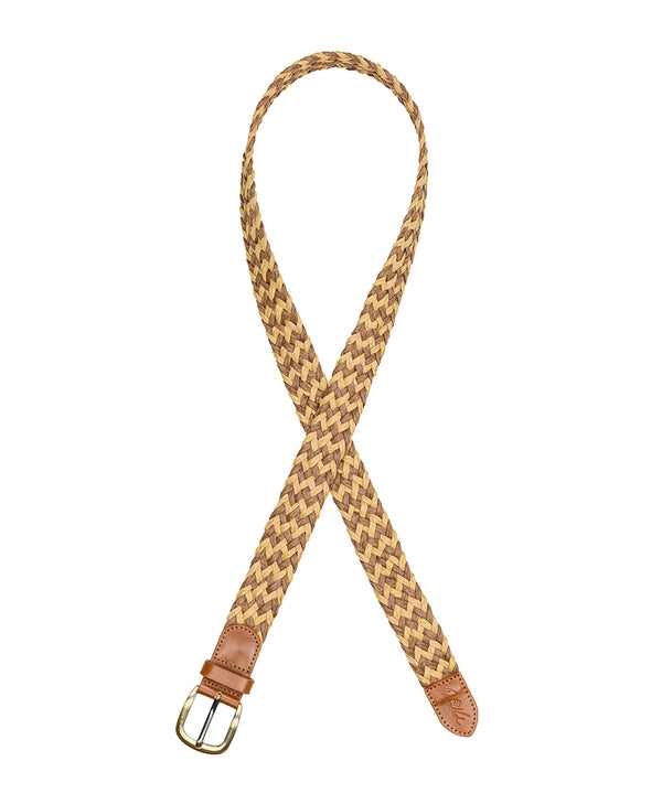 Patricia Nash Ingria Belt Woven Straw — Brown/Beige