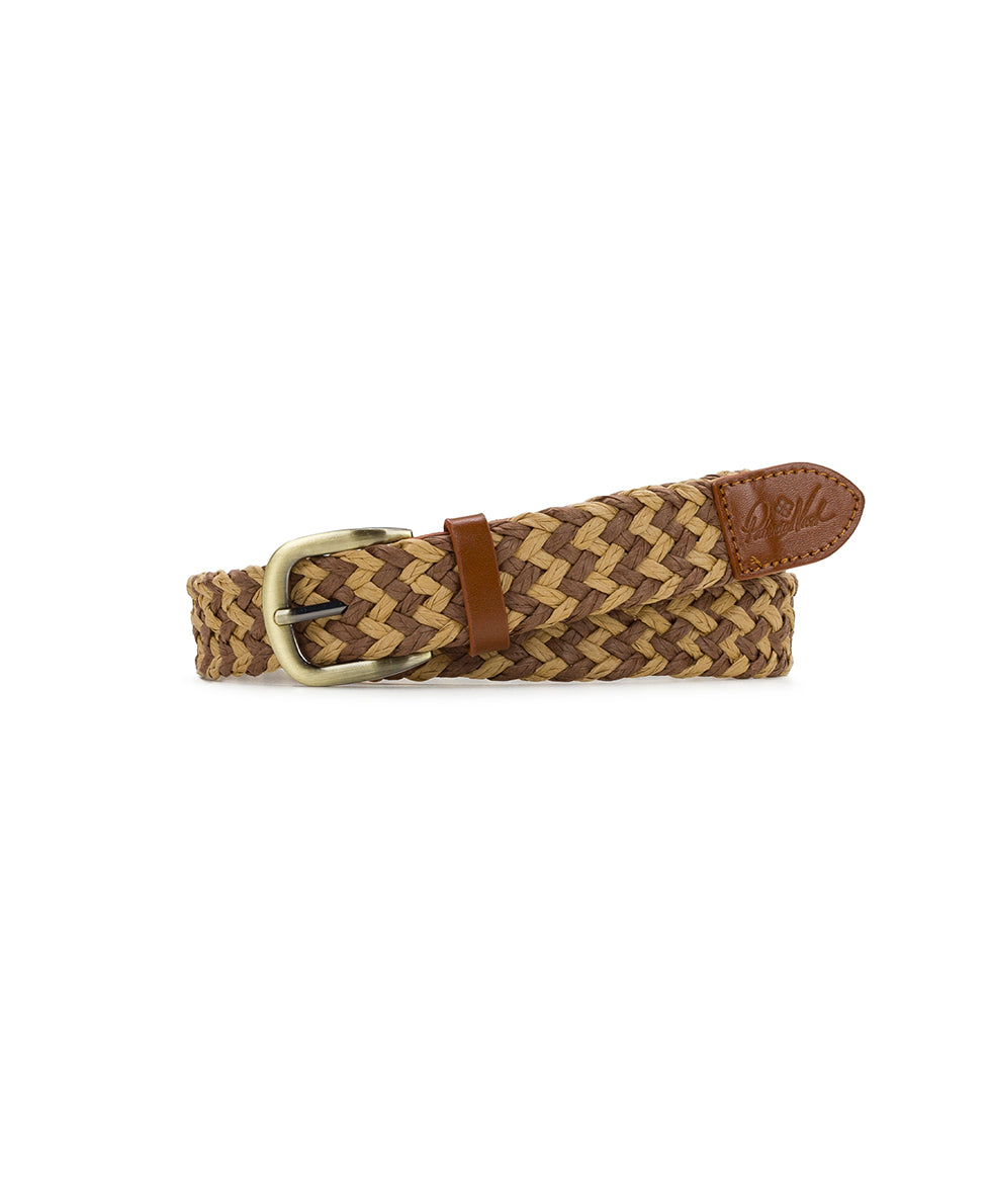 patricia nash Ingria Belt Woven Straw — Brown/Beige
