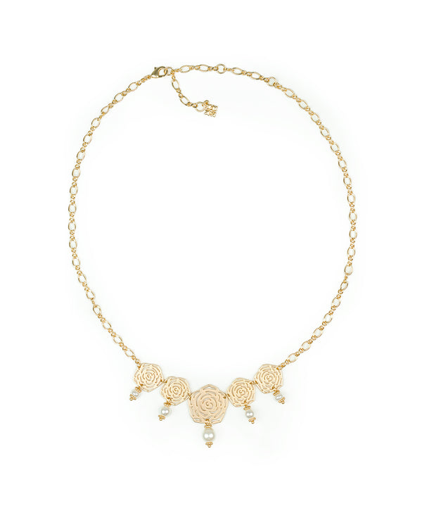 Patricia Nash Laser Cut Roses Necklace Rosey