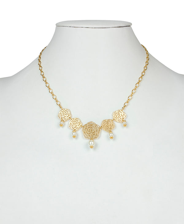 Patricia Nash Laser Cut Roses Necklace Rosey