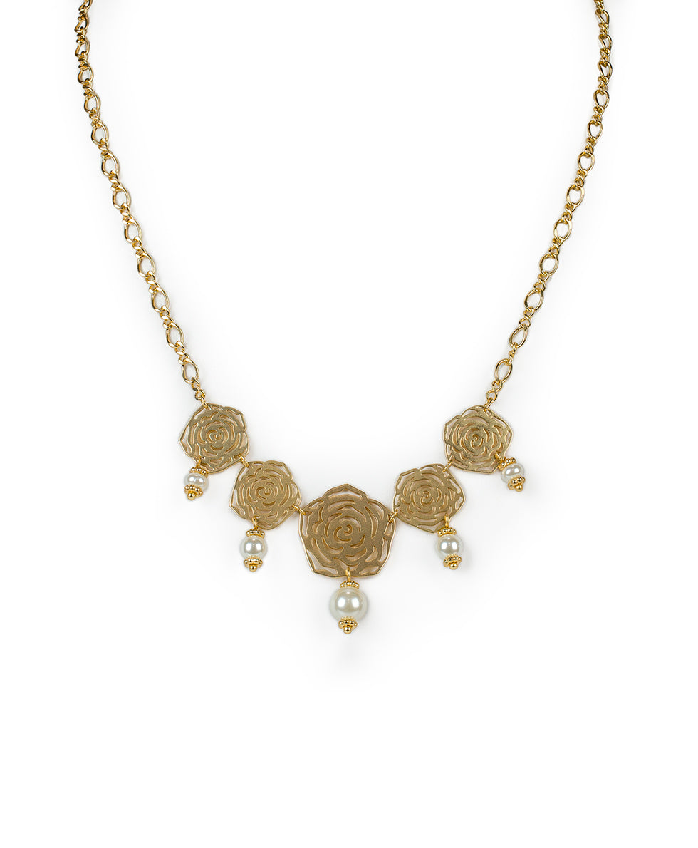 patricia nash Laser Cut Roses Necklace Rosey