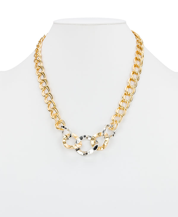 Patricia Nash Link Necklace Hammered Link