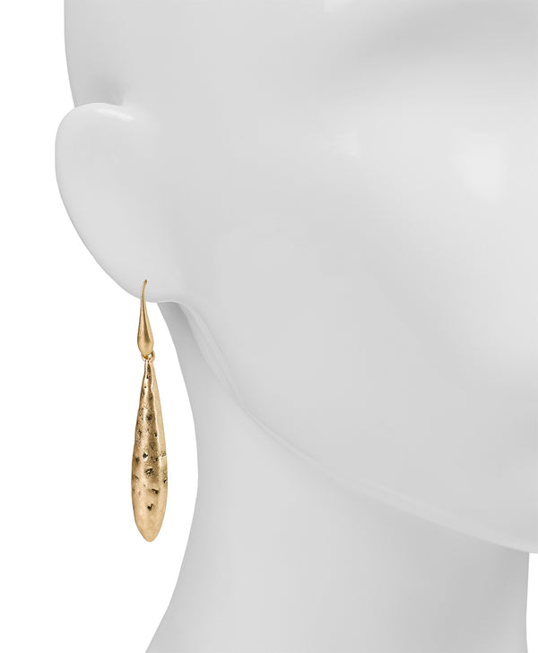Patricia Nash Long Tear Drop Earrings Hammered