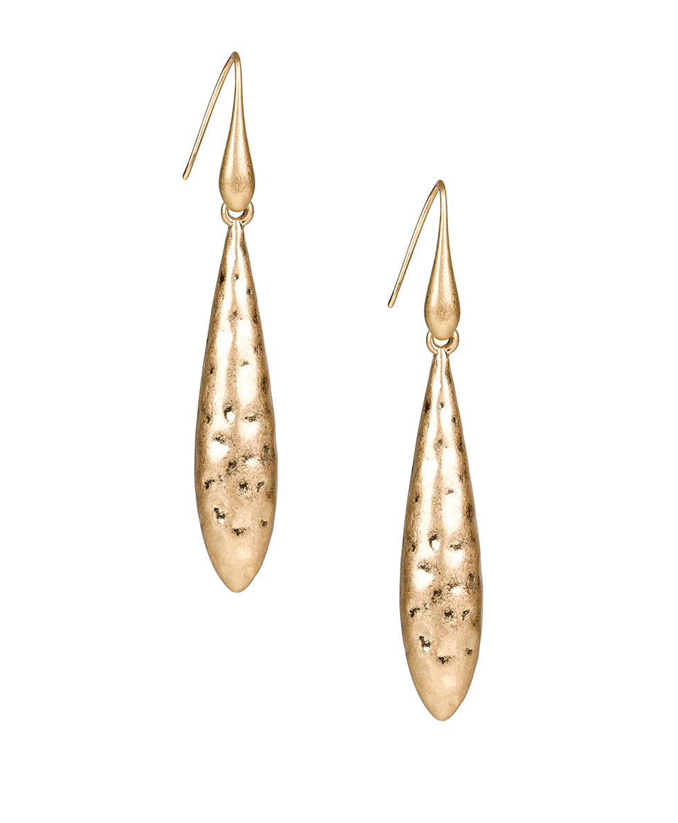 patricia nash Long Tear Drop Earrings Hammered