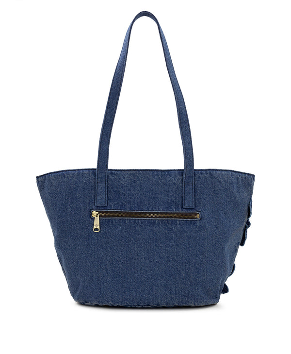 Patricia Nash Marconia Tote Floral Applique Denim