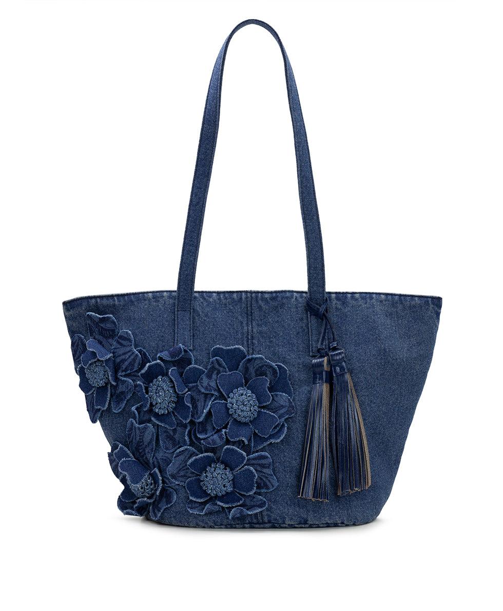 patricia nash Marconia Tote Floral Applique Denim