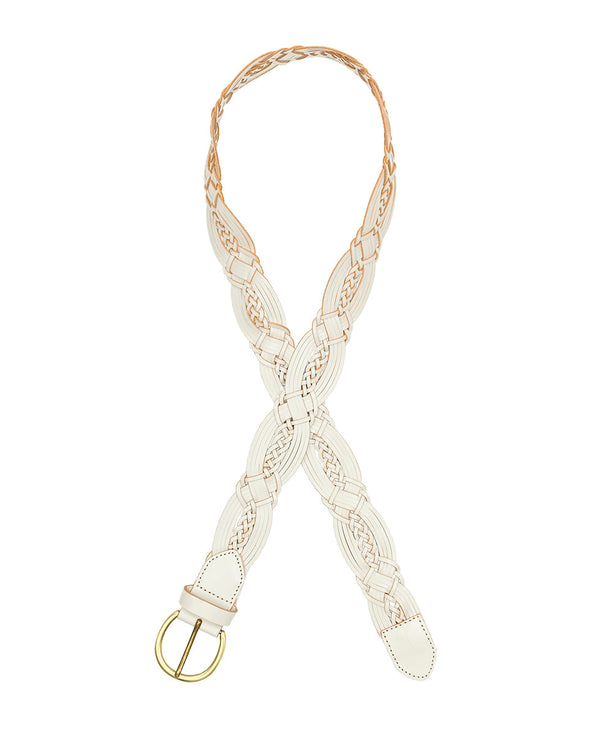 Patricia Nash Melissa Belt Braided Stitched — Latte
