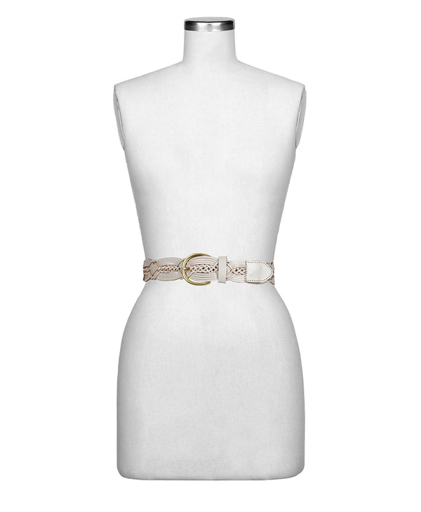 Patricia Nash Melissa Belt Braided Stitched — Latte