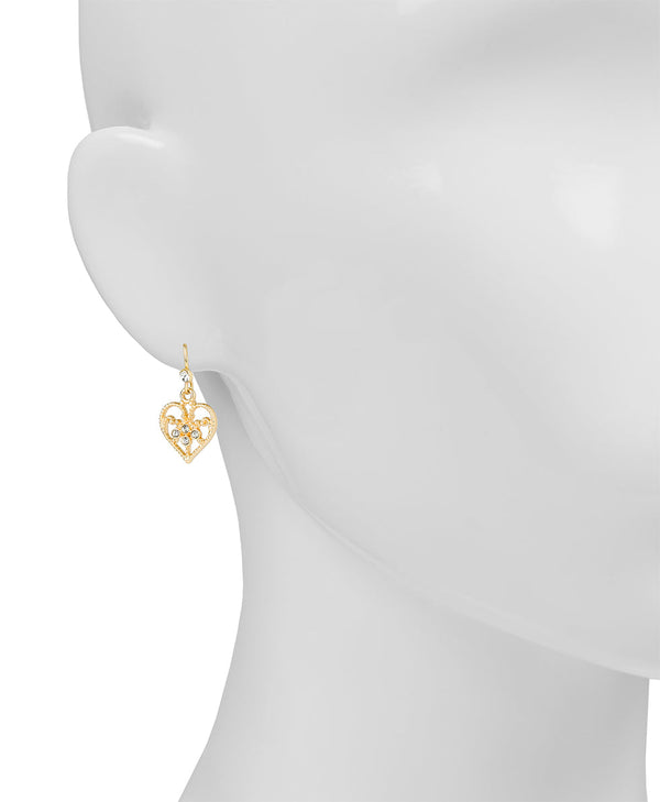 Patricia Nash Mini Heart Drop Earrings Filigree