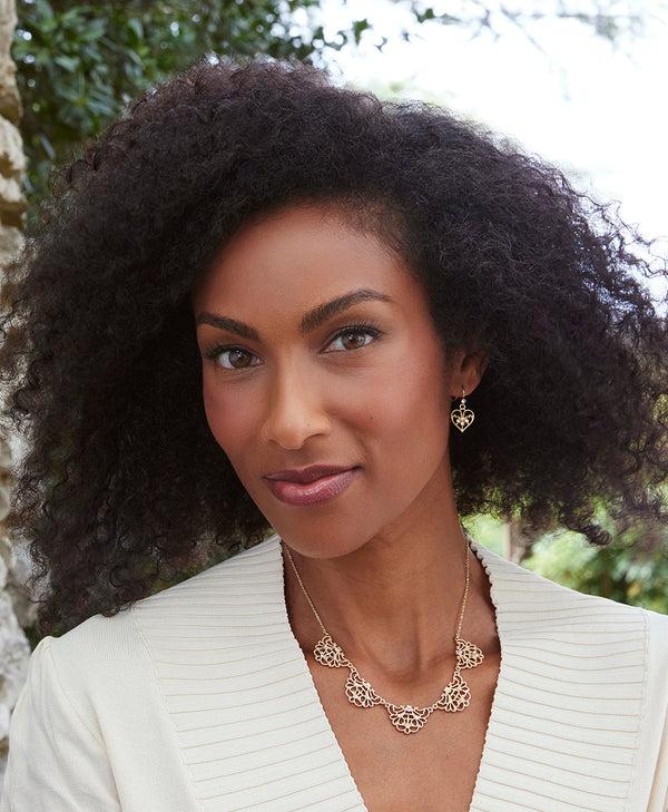 Patricia Nash Mini Heart Drop Earrings Filigree