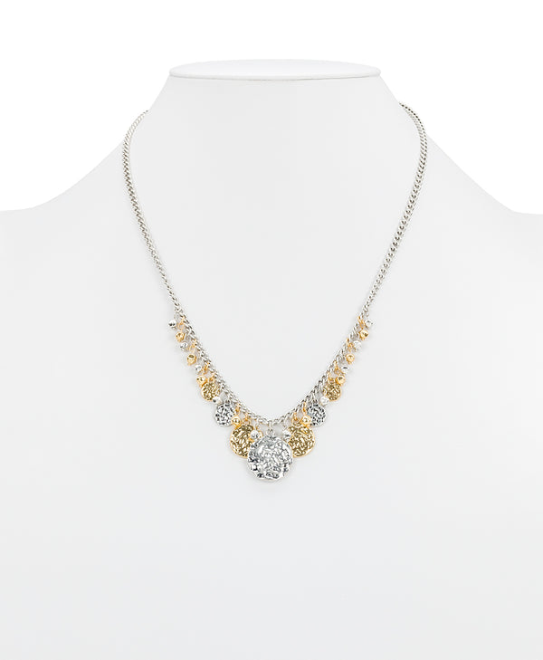 Patricia Nash Multi Charm Necklace Hammered Link
