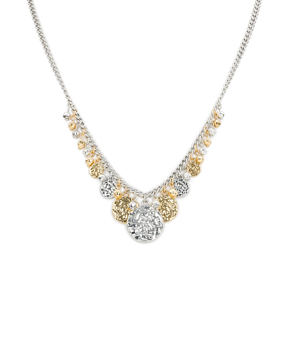 patricia nash Multi Charm Necklace Hammered Link