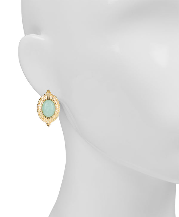 Patricia Nash Oval Button Cabochon Earrings Museum