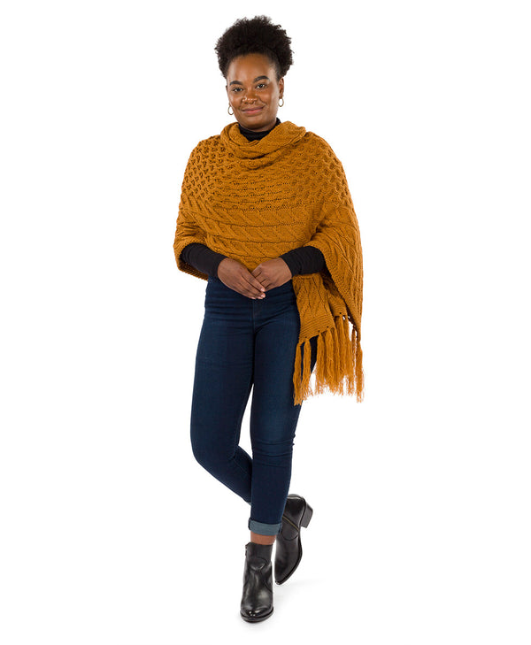 Patricia Nash Oversize Cable Knit Scarf Fringed