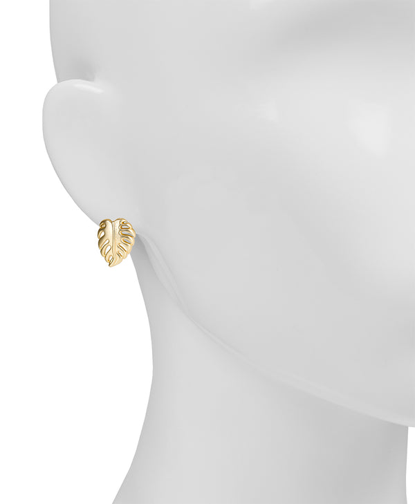 Patricia Nash Palm Leaf Button Earrings Seashore