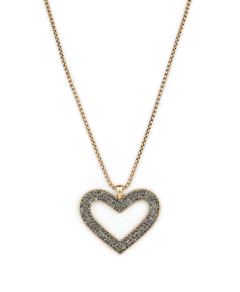 Patricia Nash Pavé Heart Necklace Sparkle