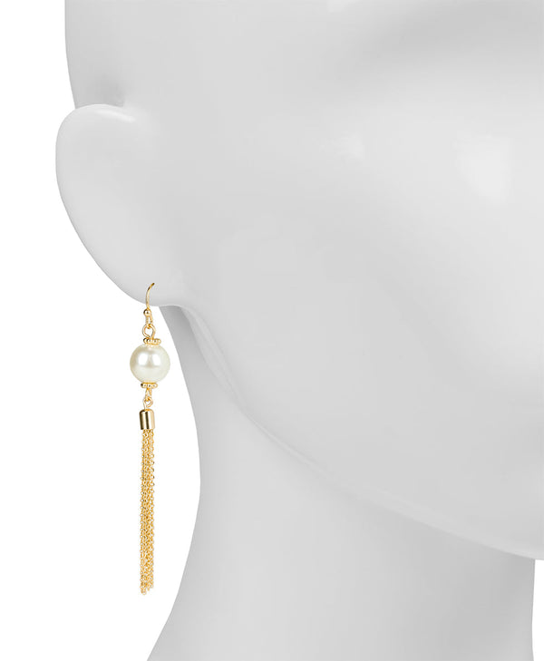 Patricia Nash Pearl Bead Earrings W/ Tassels Pearl