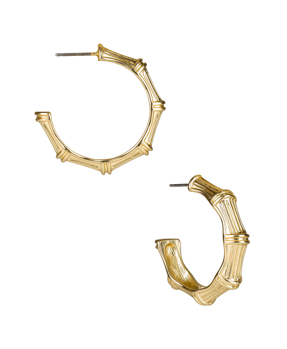 patricia nash Post Hoop Earrings Bamboo