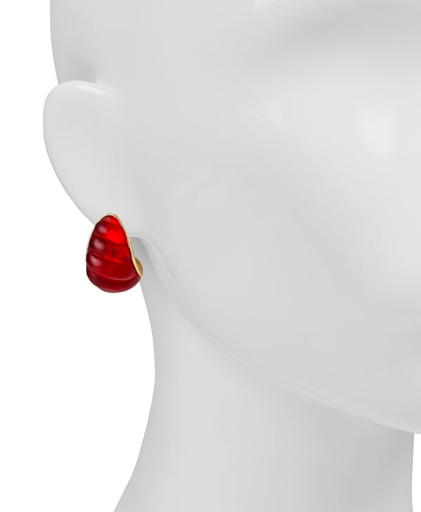 Patricia Nash Post Scalloped J Hoop Earrings Resin