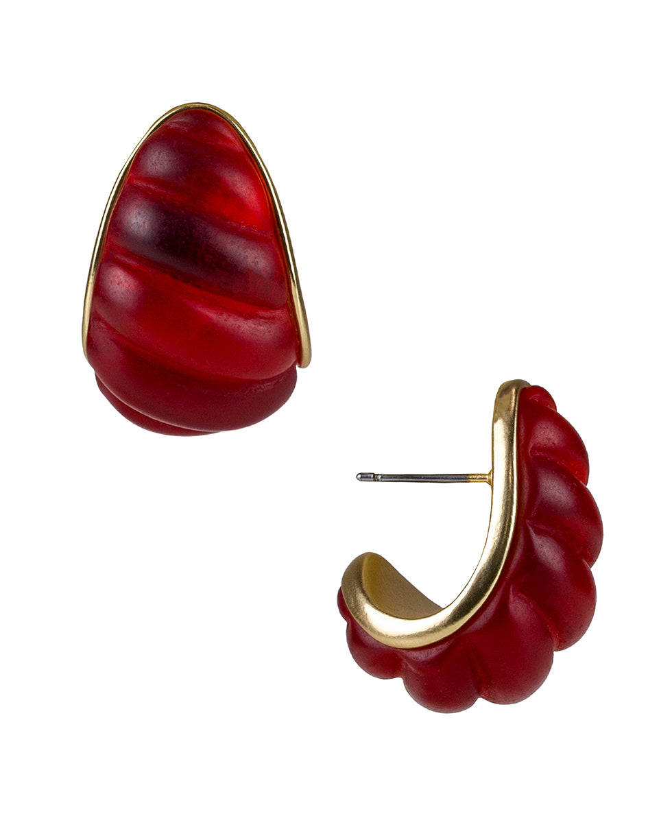 patricia nash Post Scalloped J Hoop Earrings Resin