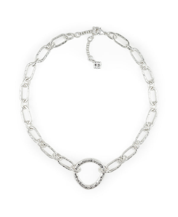 Patricia Nash Ring Necklace Hammered Marquise