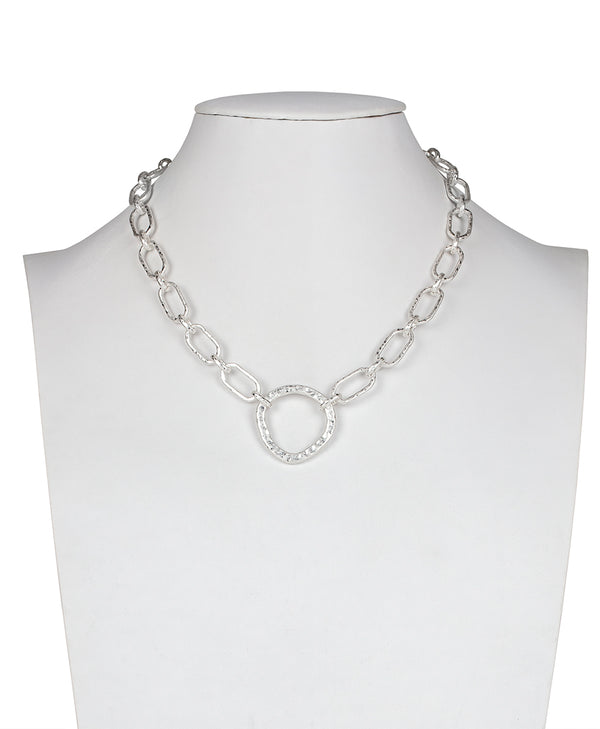 Patricia Nash Ring Necklace Hammered Marquise