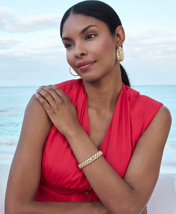 Patricia Nash Rope Hoop Earrings Aegean Sea