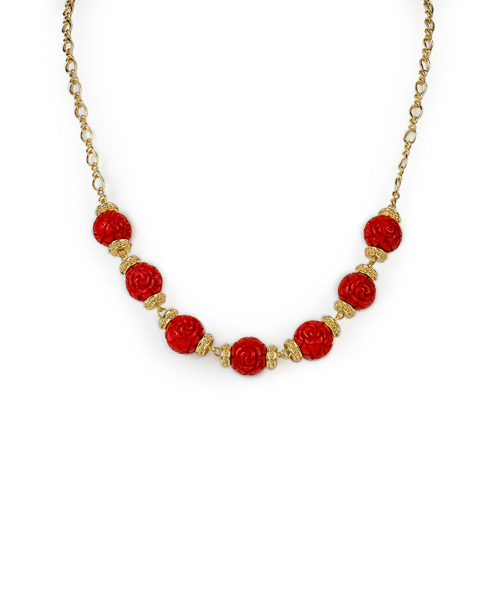 patricia nash Rose Bead Necklace Rosey