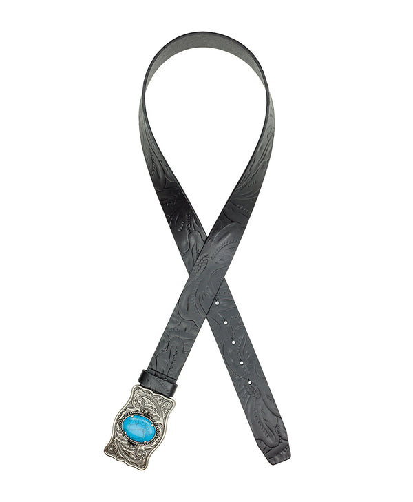 Patricia Nash Roseanna Belt Tooled — Black