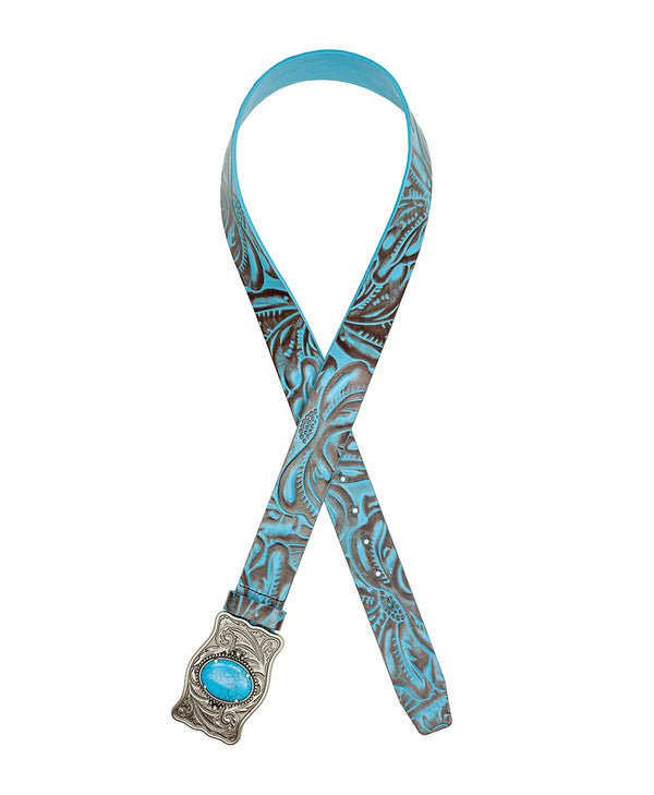 Patricia Nash Roseanna Belt Tooled — Turquoise