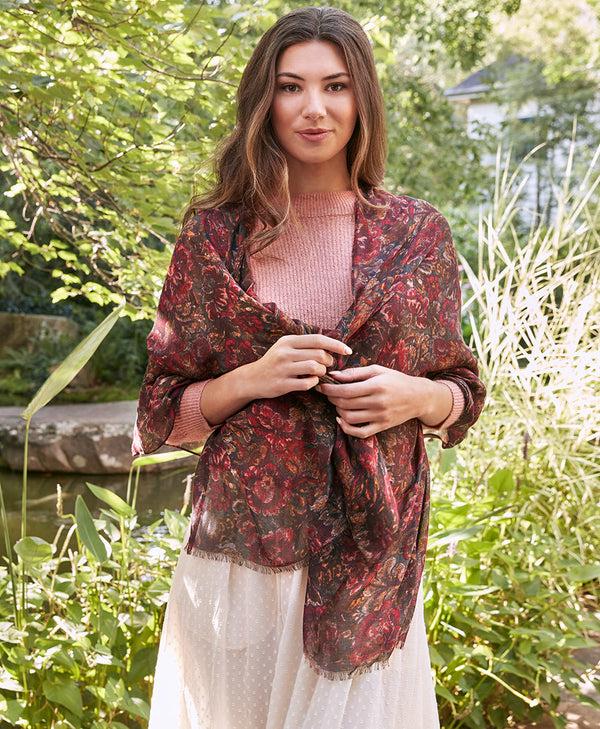 Patricia Nash Scarf Vintage Floral Brocade