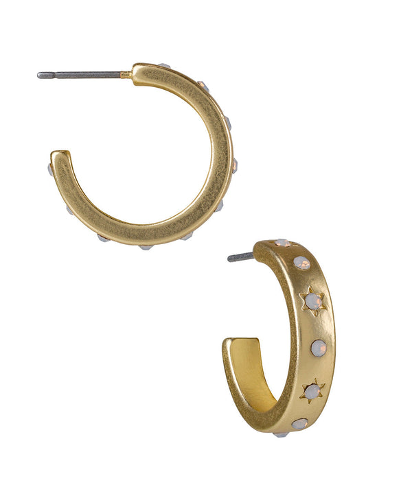 Patricia Nash Star Studded Hoop Earrings Celestial
