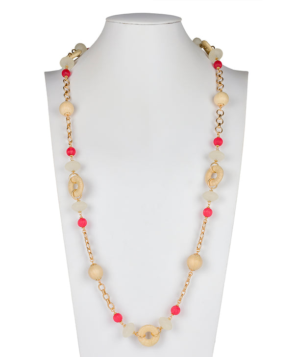 Patricia Nash Station Necklace Raffia Wrapped