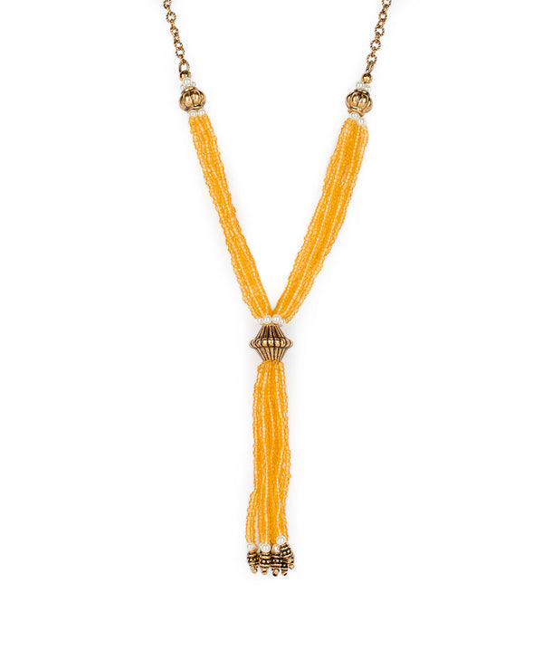 Patricia Nash Tassel Beaded Necklace Boho Beaded