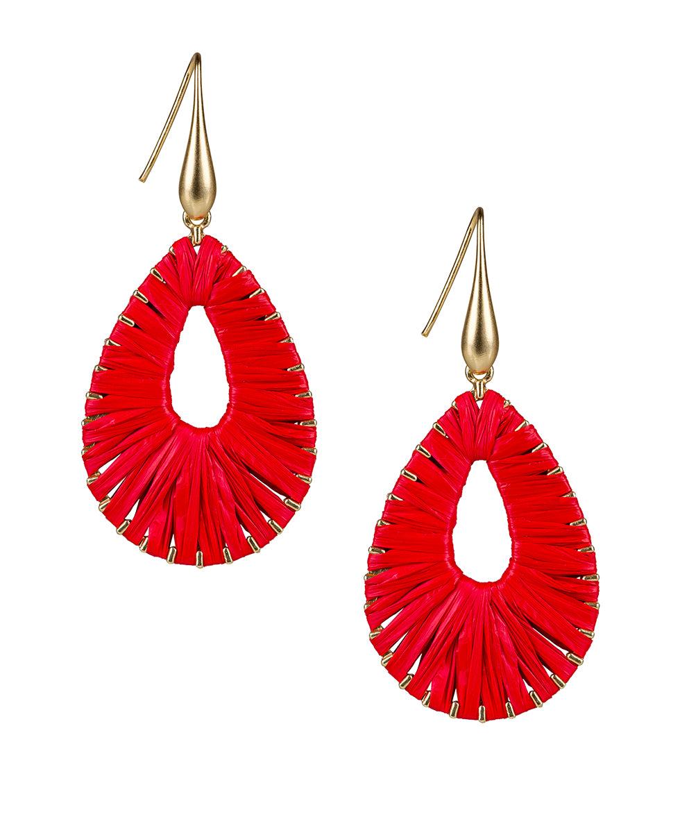 patricia nash Tear Drop Earrings Raffia Flower