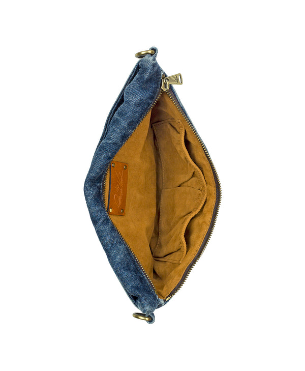 Patricia Nash Tinchi Belt Bag Washed Woven Denim