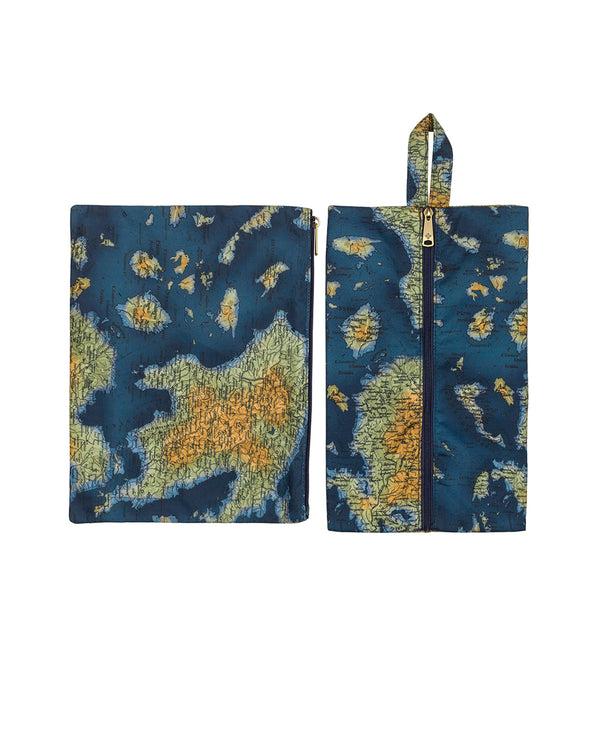 Patricia Nash Travel Cubes Woven Poly ‑ Greek Map