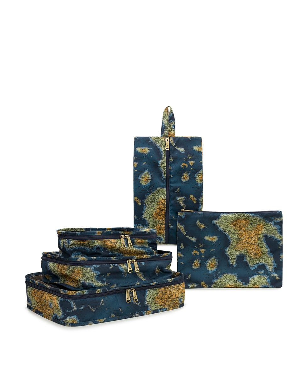 patricia nash Travel Cubes Woven Poly ‑ Greek Map