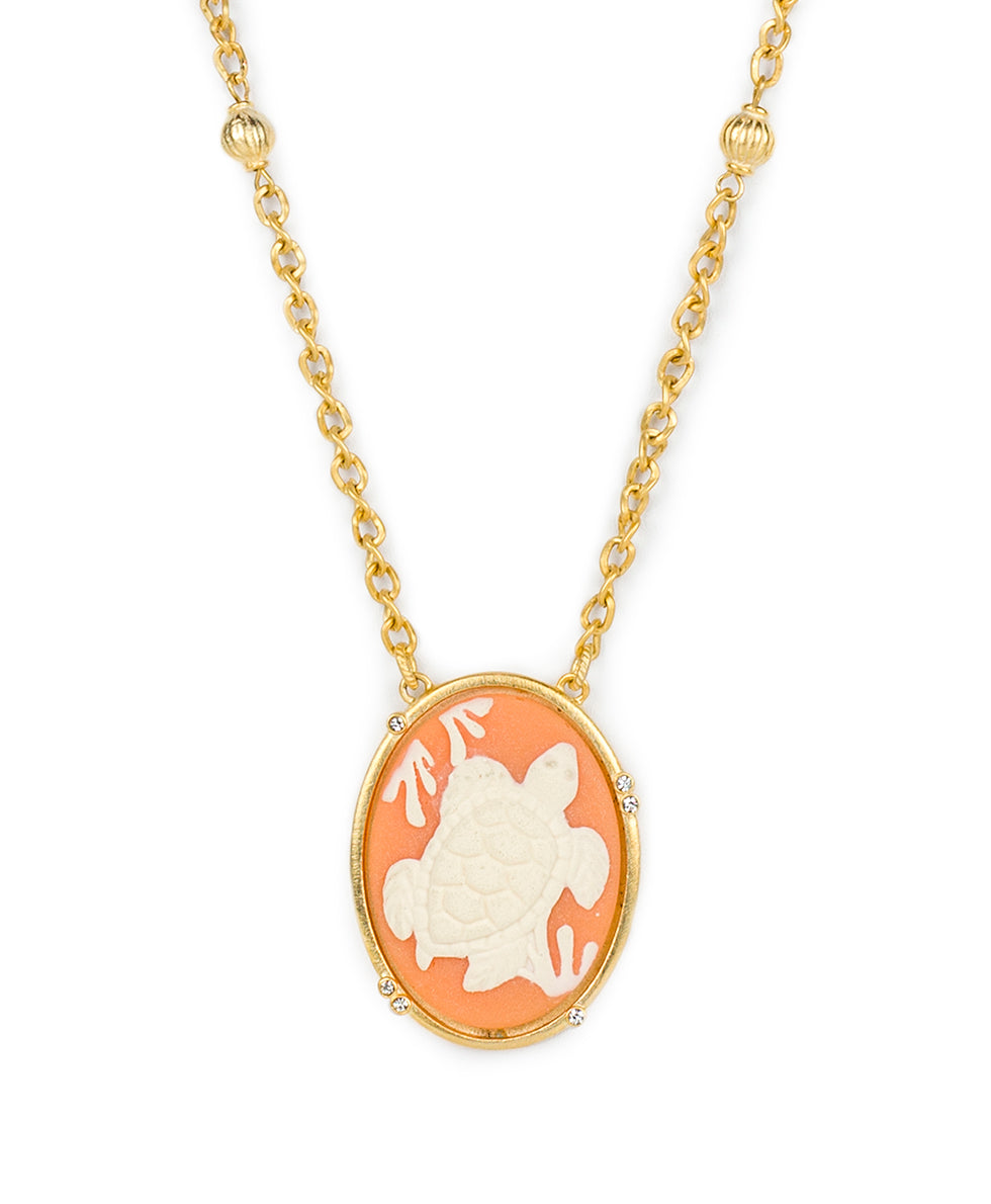 patricia nash Turtle Pendant Cameo Critters