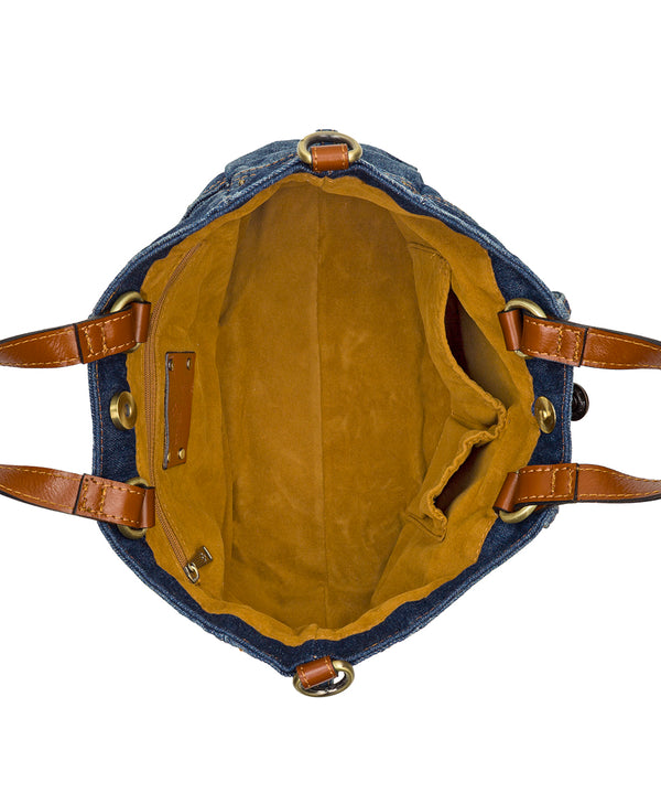 Patricia Nash Varedo Satchel Denim Stonewashed