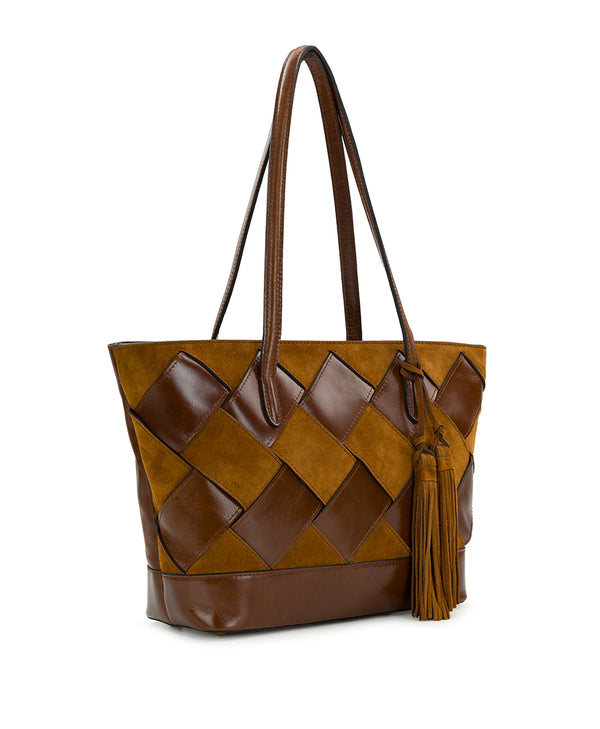 Patricia Nash Verzi Tote Suede Leather Weave