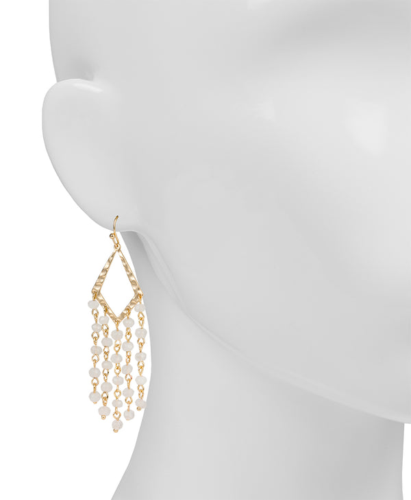 Patricia Nash Wire Drop Earrings Hammered Marquise