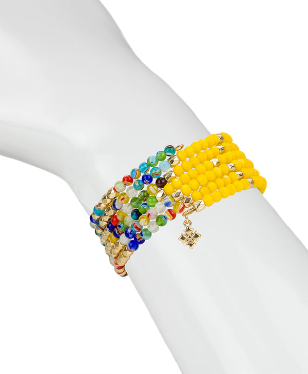 Patricia Nash Yellow Bead Coil Bracelet World Bead
